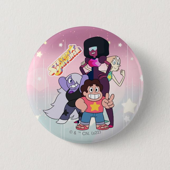 Steven Universe | Crystal Gem Group Pose 6 Cm Round Badge (Front)