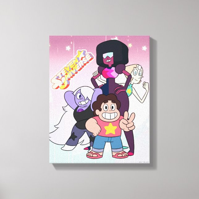 Steven Universe | Crystal Gem Group Pose Canvas Print (Front)