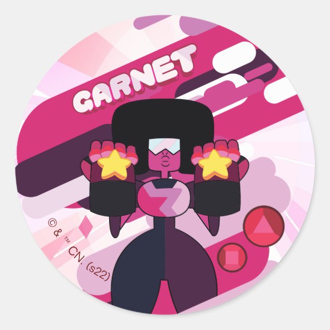 Steven Universe | Garnet Character Graphic Classic Round Sticker (Front)