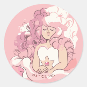 Steven Universe   Rose Quartz Illustration Classic Round Sticker