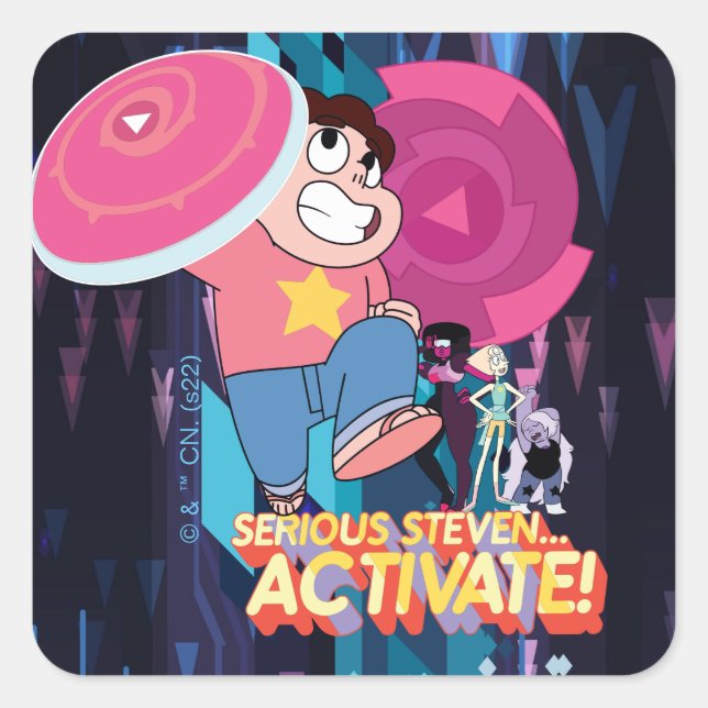 Steven Universe | Serious Steven… Activate! Square Sticker (Front)