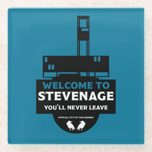 Stevenage Hertfordshire Glass Coaster (Front)