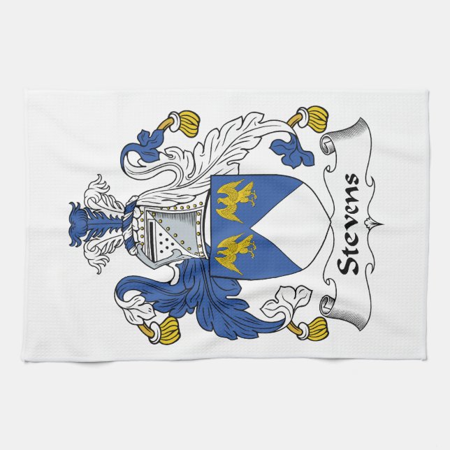 Stevens Family Crest Tea Towel (Horizontal)