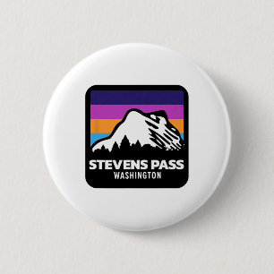 Stevens P Washington Mountain Skiing Snowboarding  6 Cm Round Badge