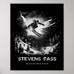 Stevens P Washington Ski Skiing Skier Poster