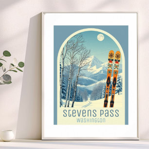 Stevens Pass Washington ski vacation Poster