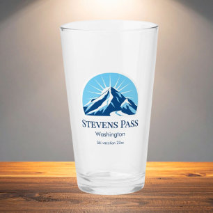Stevens Pass Washington ski vacation souvenir Glass
