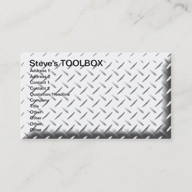 Steve's TOOLBOX Business Card (Front)