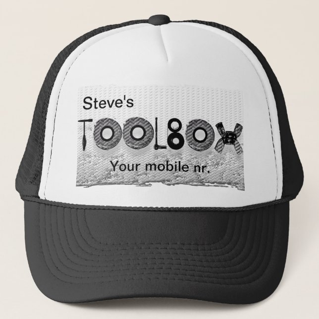 Steve's toolbox trucker hat (Front)