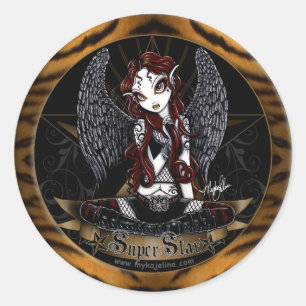 Stevie Super Star Angel Animal Print Sticker