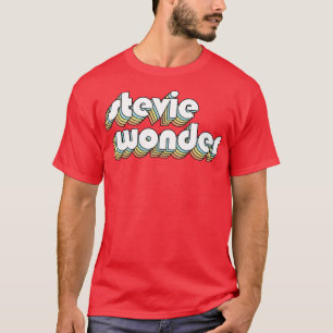 Stevie Wonder Retro Rainbow Typography Faded Style T-Shirt