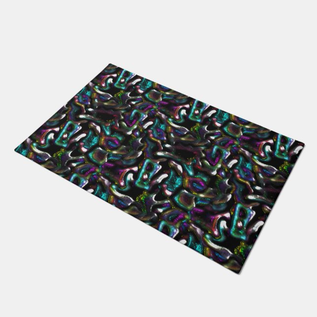 Stew of coloured and twisted metallic shapes? doormat (Angled)