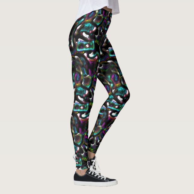 Stew of coloured and twisted metallic shapes? legg leggings (Right)