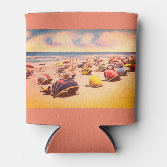 Steward Beach, Galveston, Texas Can Cooler (Front)