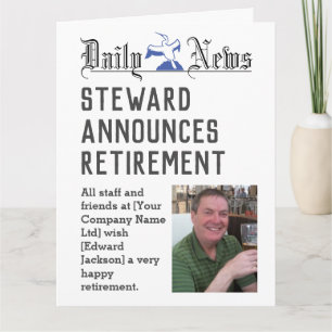 Steward Retirement Card to Personalise