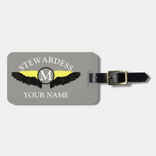Stewardes aeroplane cabin crew luggage tag