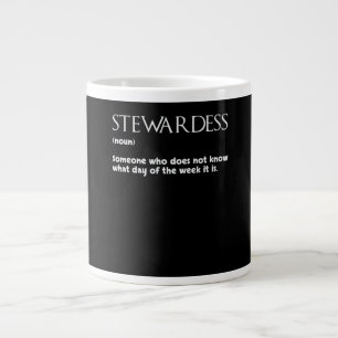 Stewardess Dictionary Flight Attendant Air Hostess Large Coffee Mug