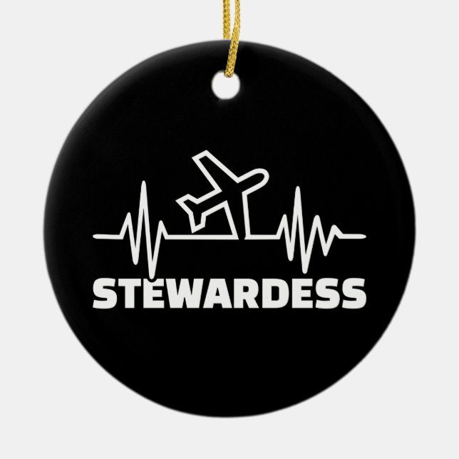 Stewardess frequency ceramic tree decoration (Front)