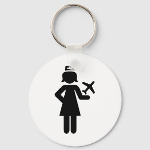 Stewardess plane key ring