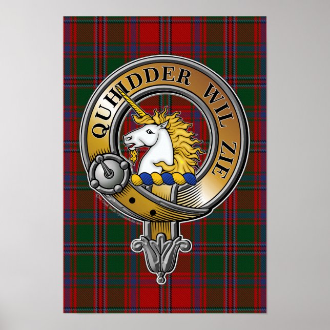 Stewart Appin Tartan & Badge Poster (Front)