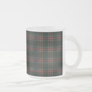 Stewart Black Clan Tartan  Frosted Glass Coffee Mug