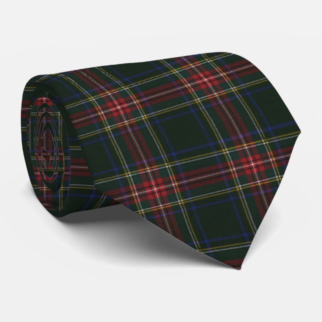 Stewart Black Modern Original Scottish Tartan Tie (Rolled)