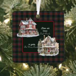 Stewart Black Scottish Tartan Christmas Metal Tree Decoration