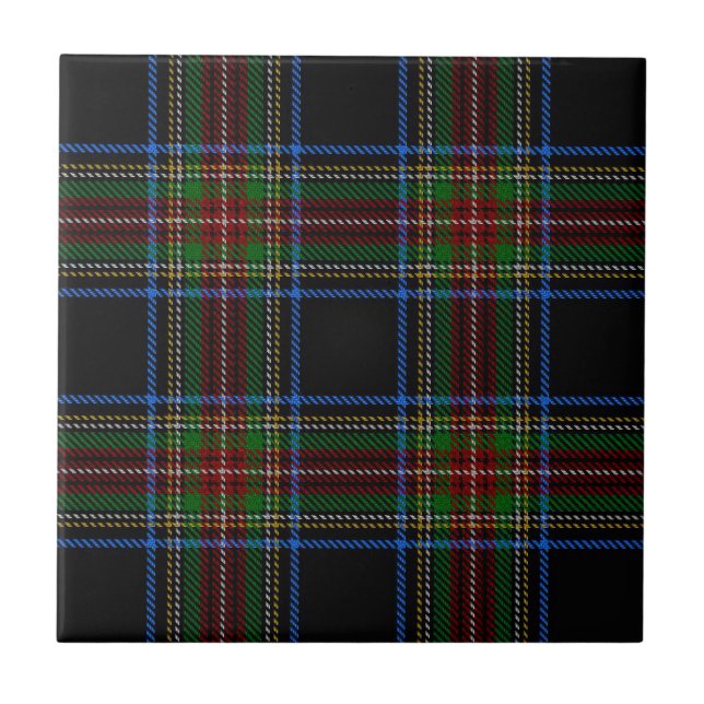 Stewart Black Tartan Tile (Front)