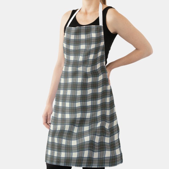 Stewart Blue Dress Original Scottish Tartan Apron (Insitu)