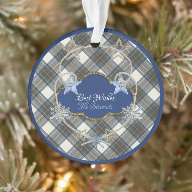 Stewart Blue Dress Original Scottish Tartan Ornament (Tree)