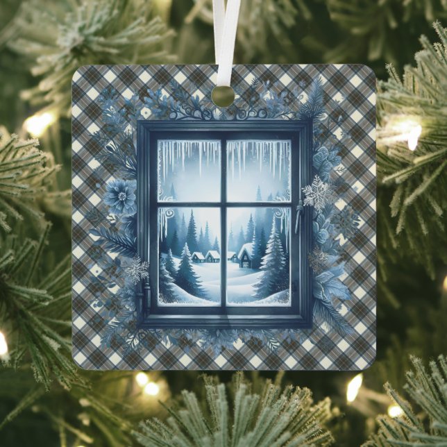 Stewart Blue Dress Scottish Clan Tartan Christmas Metal Tree Decoration (Insitu)