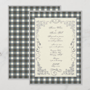 Stewart Blue Tartan Plaid Wedding Invitation