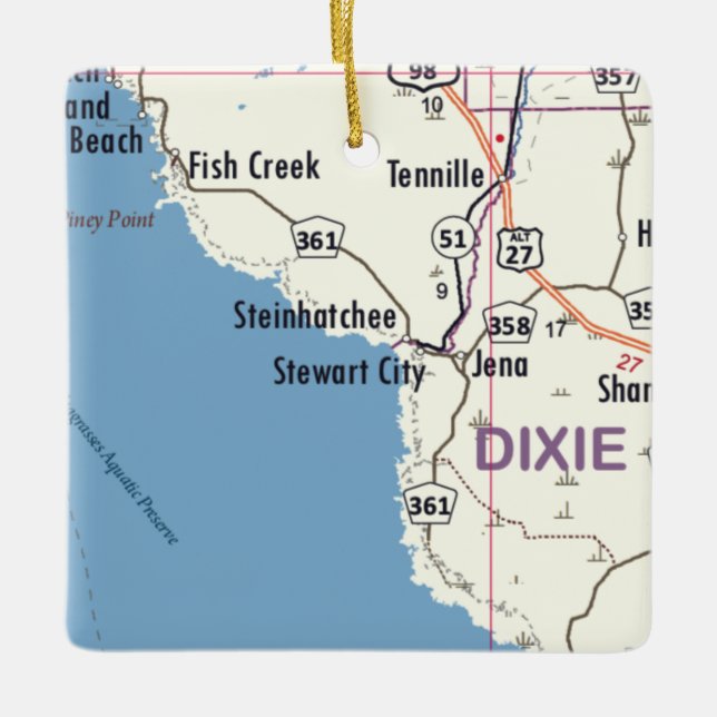 Stewart City Florida Map Ceramic Ornament (Front)
