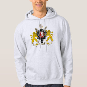 Stewart Clan Badge & Tartan w/Motto Hoodie