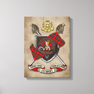 Stewart Clan Badge W/Crossed Swords Canvas Print