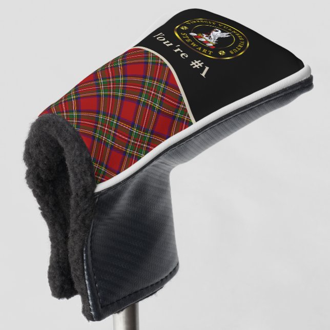 Stewart Clan Crest Personalised Putter Golf Head Cover (3/4 Front)