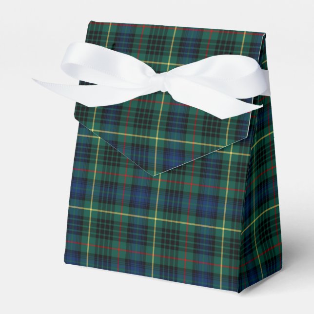 Stewart Clan Hunting Tartan Green and Blue Plaid Favour Box (Front Side)