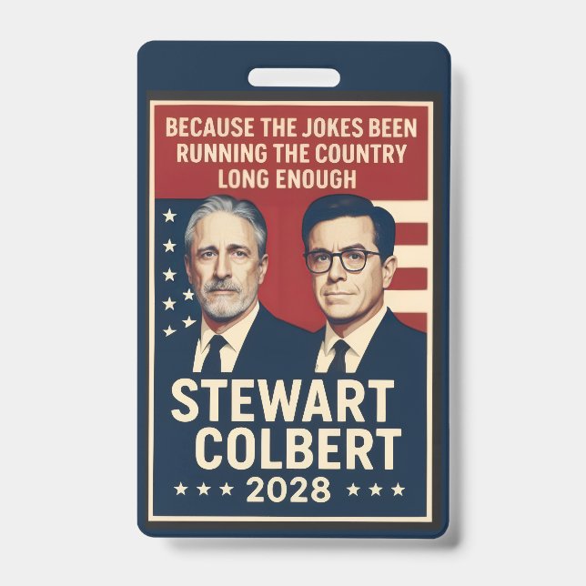Stewart/Colbert 2028 ID Badge (Front)