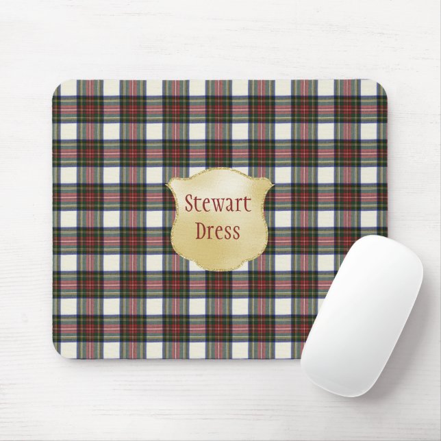 Stewart Dress Modern Original Scottish Tartan Mouse Mat (With Mouse)