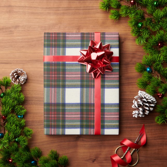 Stewart Dress Modern Scottish Tartan Wrapping Paper (Holiday Gift)