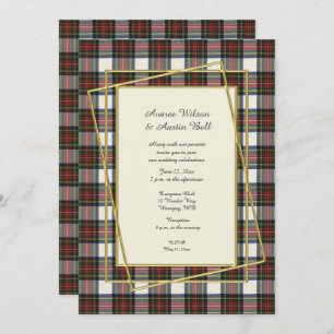 Stewart Dress Modern with Gold Frame Invitation