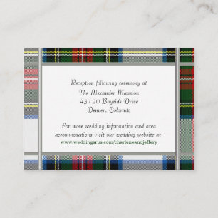 Stewart Dress Plaid Wedding Enclosure Card
