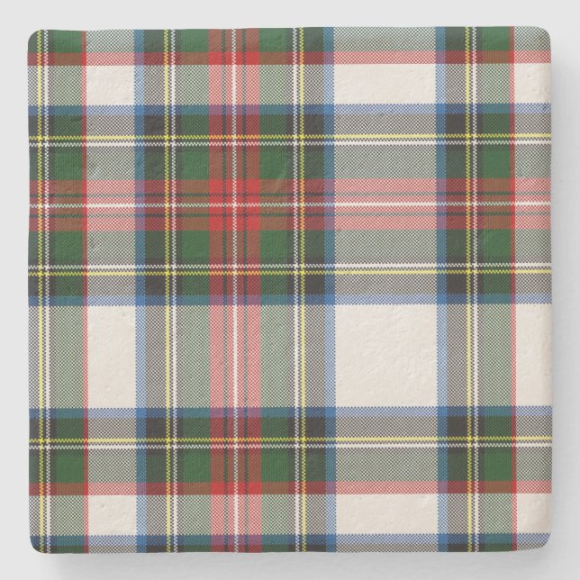 Stewart Dress Tartan Plaid Stone Coaster (Front)