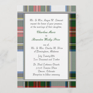 Stewart Dress Tartan Plaid Wedding Invitation