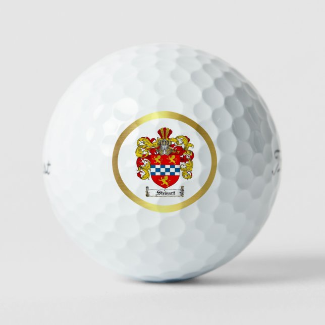 Stewart Family Coat of Arms Golf Balls (Front)