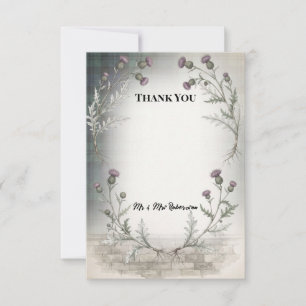 Stewart Hunting Tartan Thistle Thank You Card