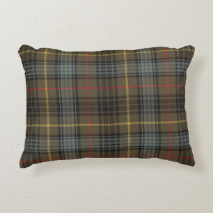 Stewart Hunting Weathered Tartan Plaid Pattern Decorative Cushion