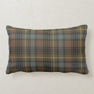 Stewart Hunting Weathered Tartan Plaid Pattern Lumbar Cushion