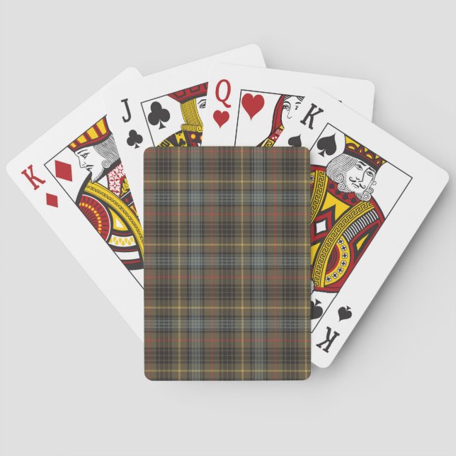 Stewart Hunting Weathered Tartan Plaid Pattern Playing Cards (Back)