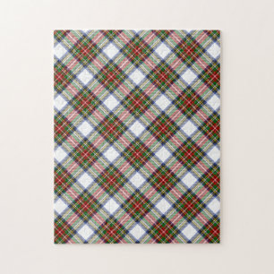 Stewart Royal Dress Clan Tartan Plaid Pattern Jigsaw Puzzle